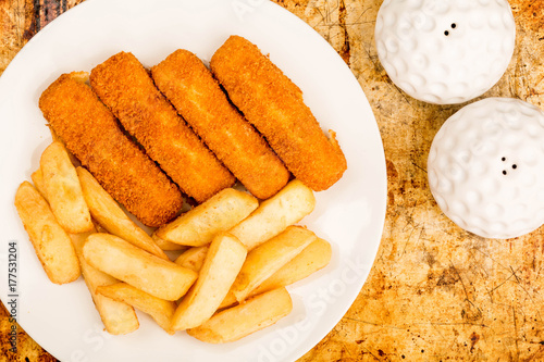 Grilled Cod Fish Fingers With Chunky Chips photo