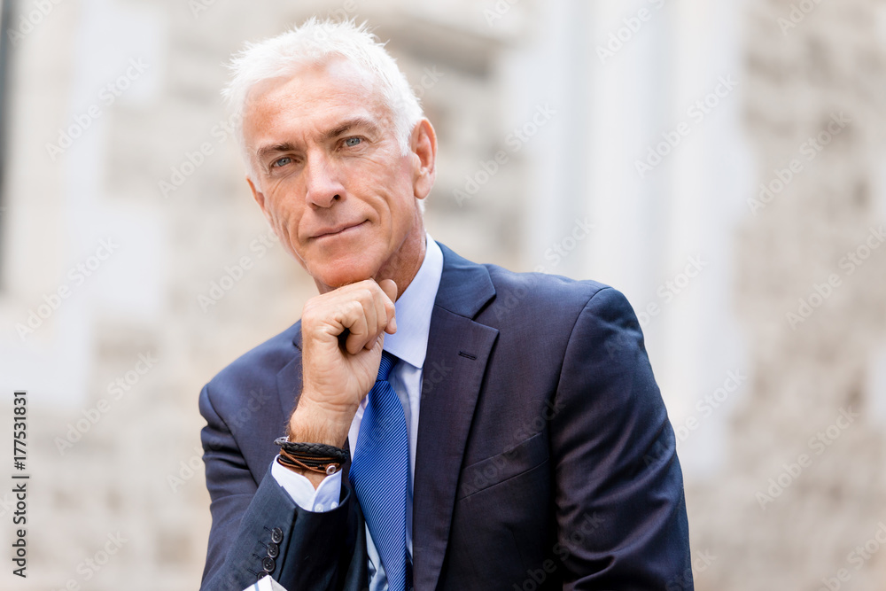 Portrait of confident businessman outdoors Portrait of confident businessman outdoors