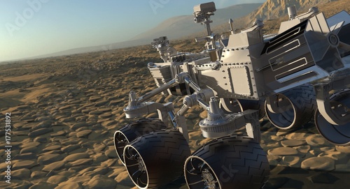 Платно The Mars Rover on Mars 3D Illustration