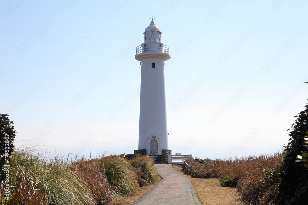 Old lighthouse at Cape Tsumekizaki in Shimoda, JAPAN Old lighthouse at Cape Tsumekizaki in Shimoda, JAPAN
