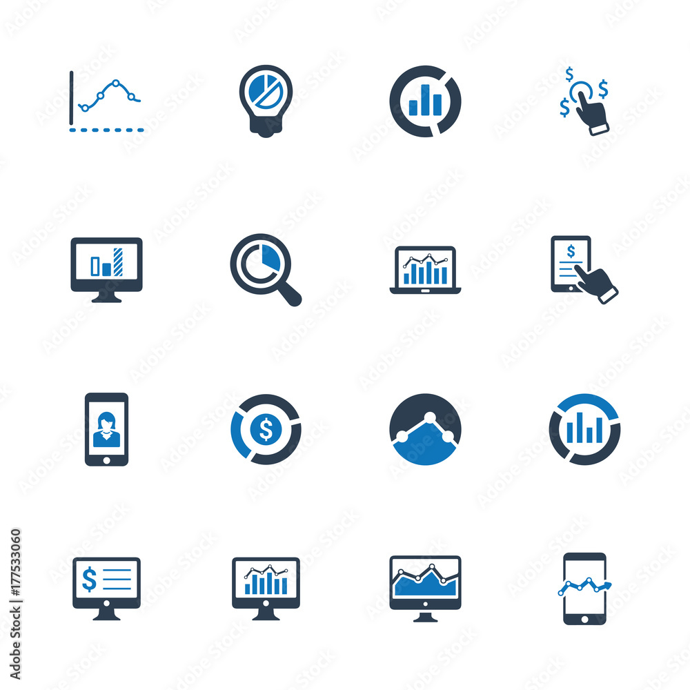 Online Business Report Icons (set 2) - Blue Version Online Business Report Icons (set 2) - Blue Version
