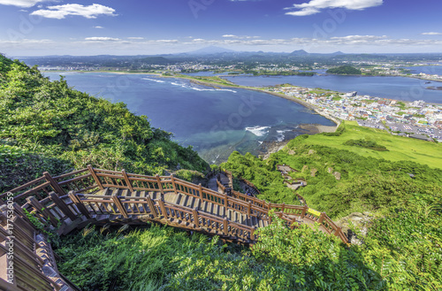 Walkway for hiking at Jeju island. photo