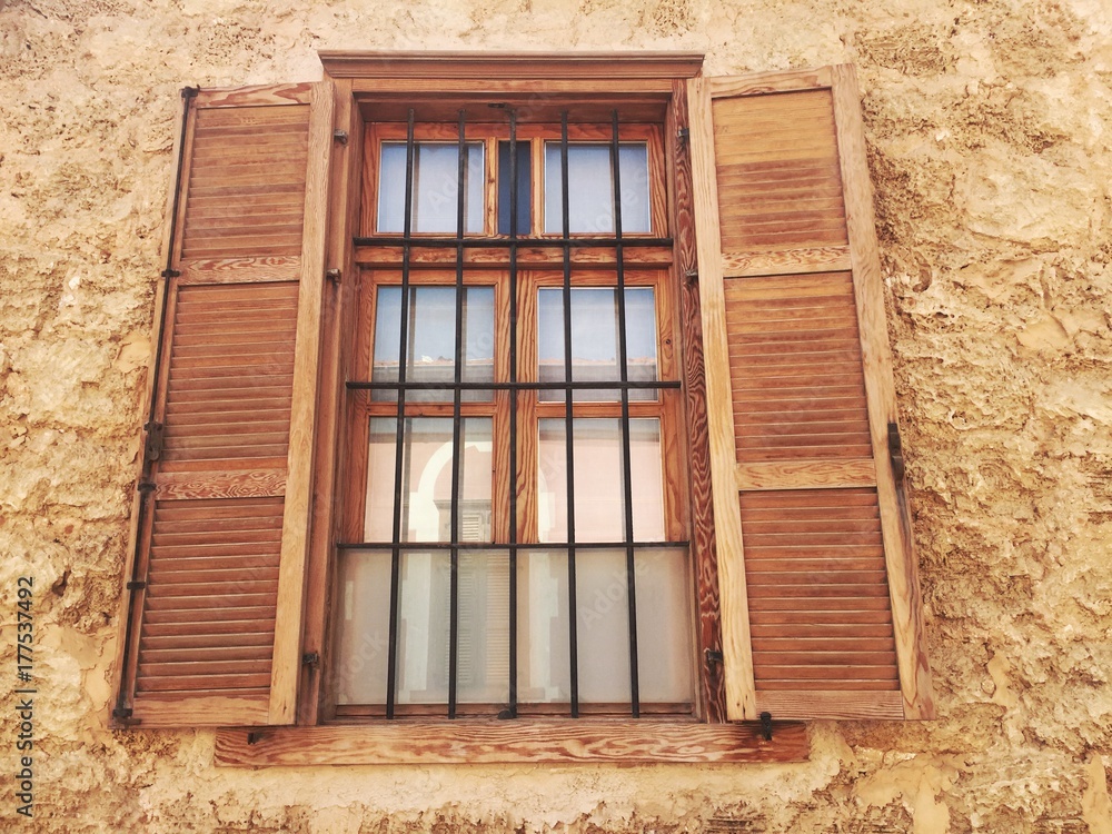 Wooden window, vintage in Israel