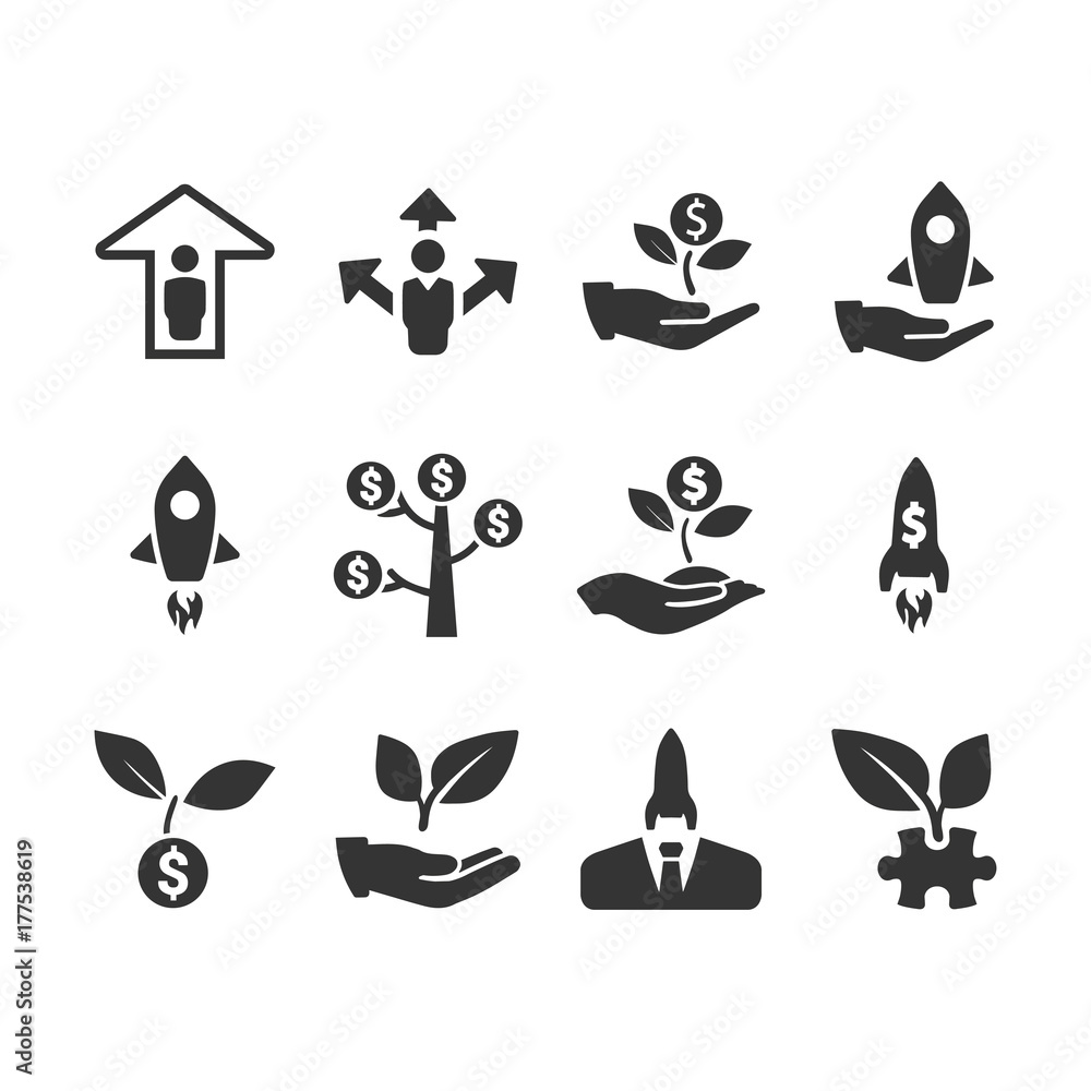 Business Startup Icons – Blue Version