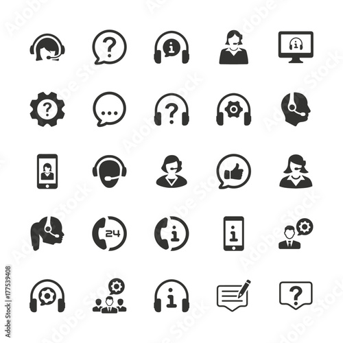 Customer Support Icons - Blue Version