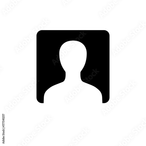 Default unisex profile icon, framed. Flat vector graphic on isolated background.