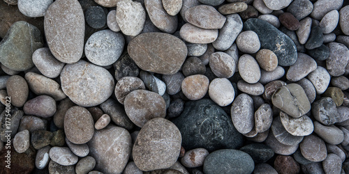 round stones. Coast. beach.