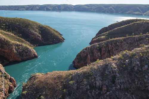 An aerial shot of the Horizontal falls in Talbot Bay, the Kimberley, Australia