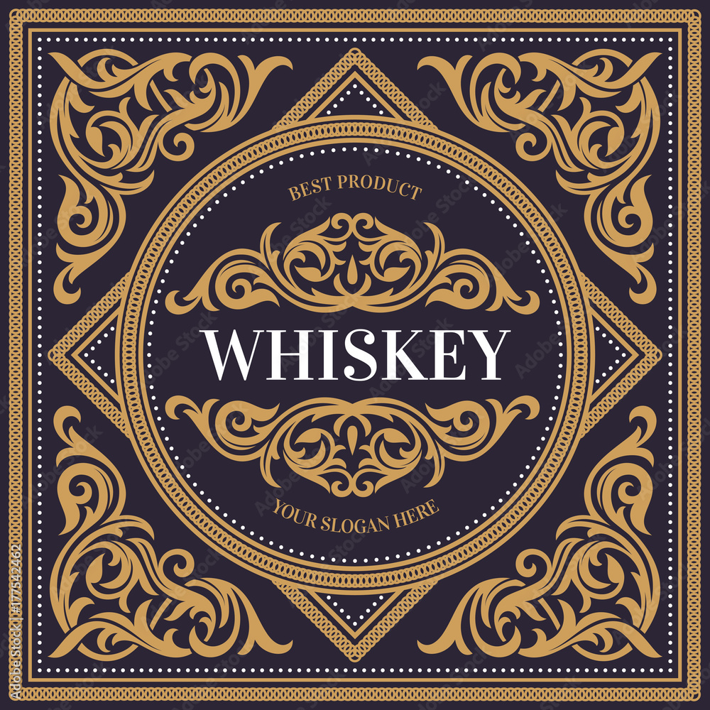 Vintage decorative whiskey card