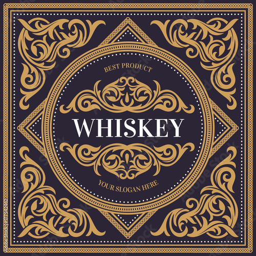 Vintage decorative whiskey card