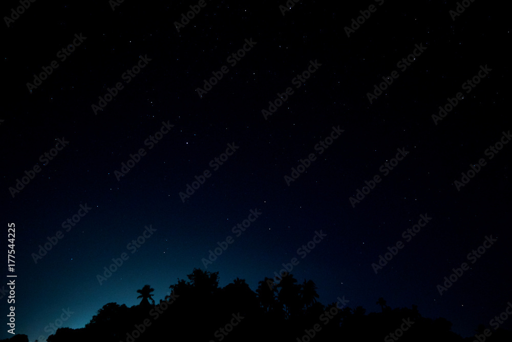 Night blue sky stars background