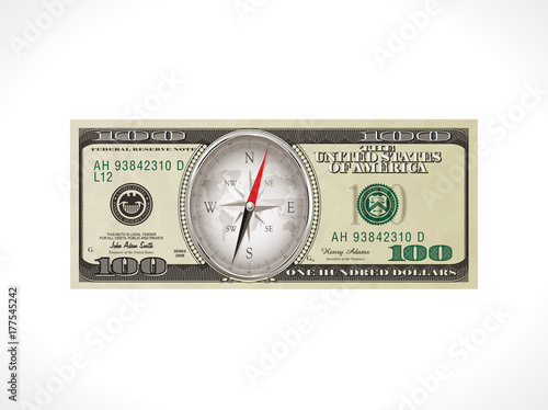 One hundred dollars - United States currency - right direction to invest money concept