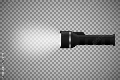 Flashlight on a transparent background. Vector illustration.