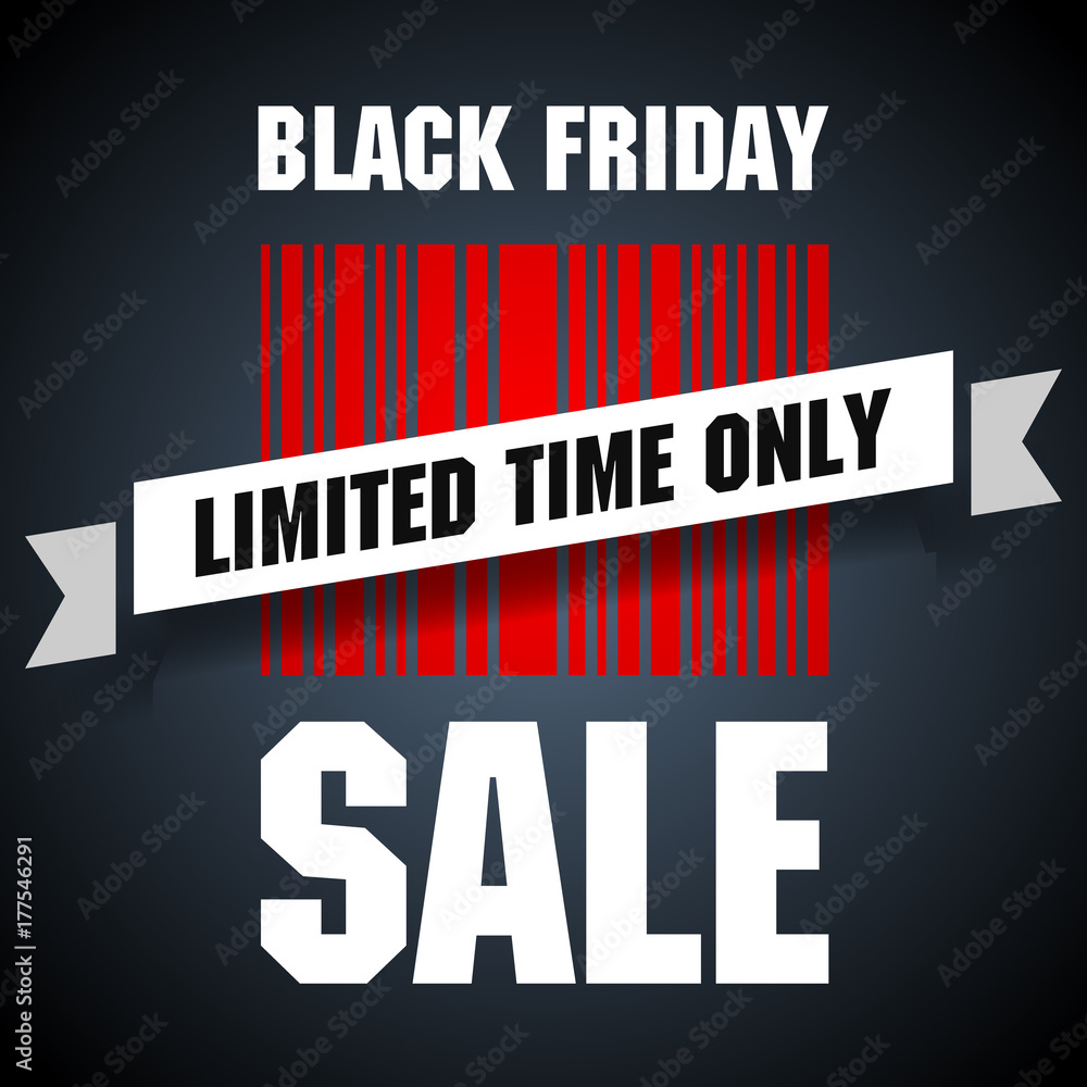 Black friday barcode with limited time sale. Black friday barcode with limited time sale.