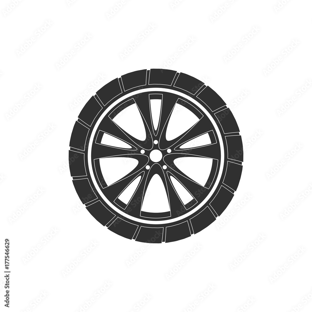Fototapeta premium Car Wheel Vector Icon