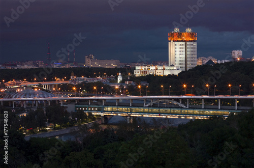 Moscow after sunset in autumn