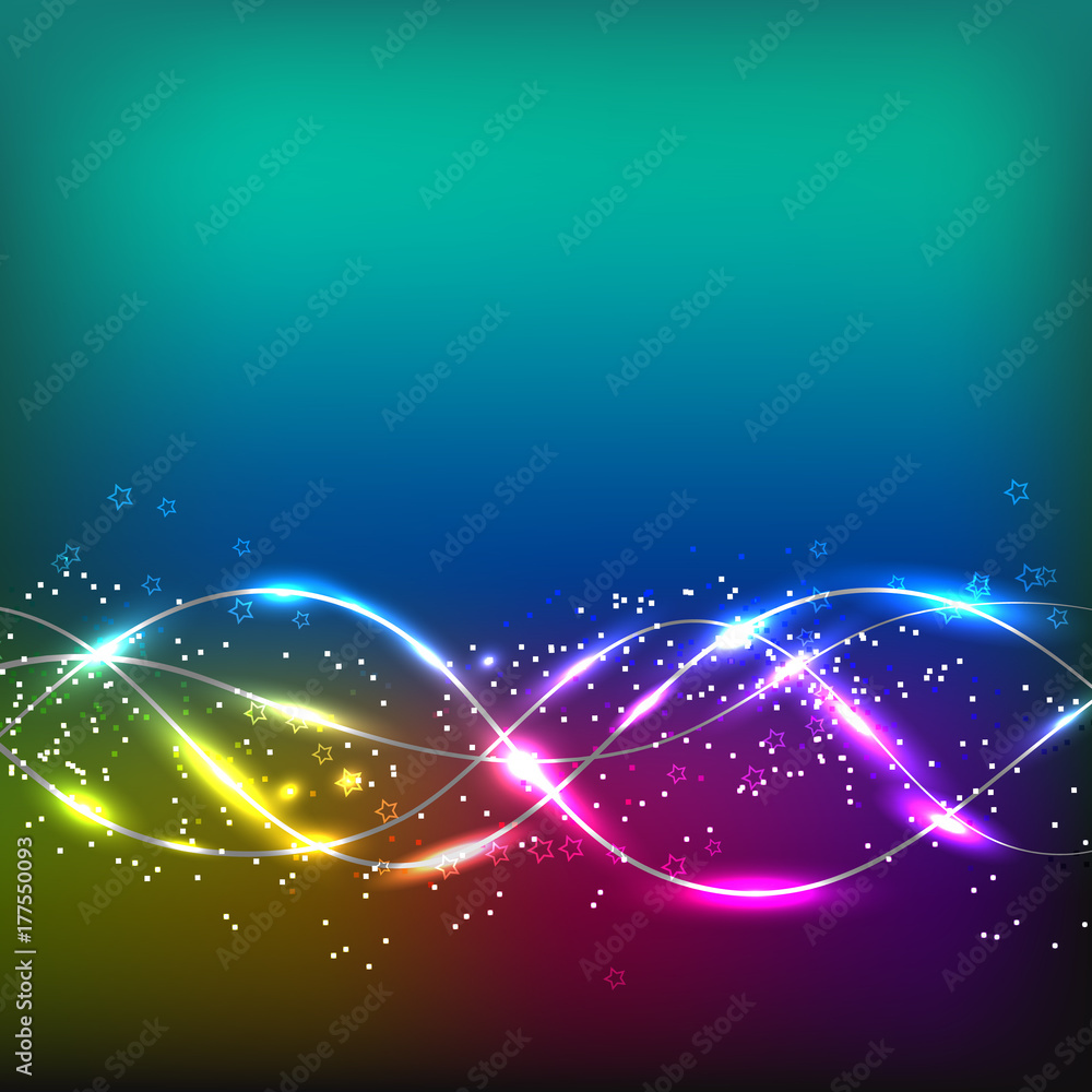 Colorfull abstract waves background. . Illustration in different colors.