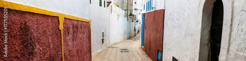 Empty streets of old town Rabat medina, Morocco