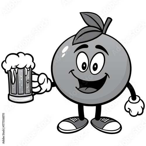 Orange with Beer Illustration