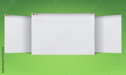 3 Blank browser windows mockup for your website advertisement layout.
