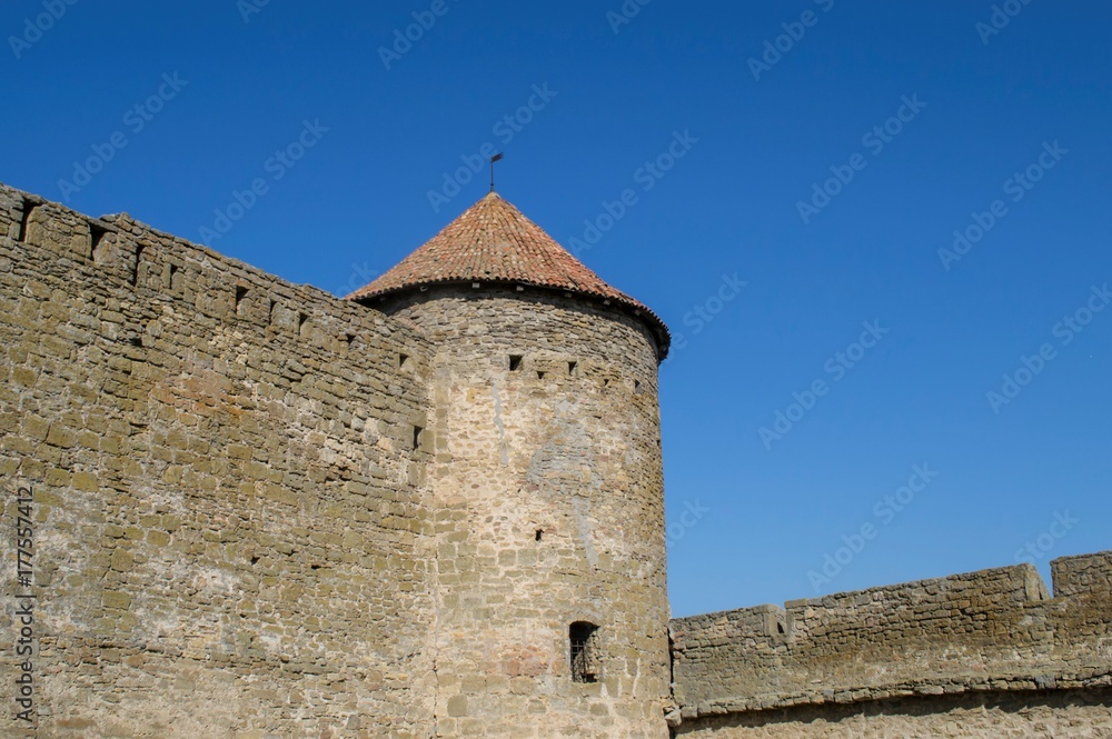 wall and tower of the old fortress