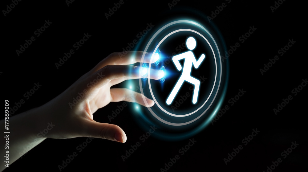 Young woman using running application to check her performances 3D rendering Young woman using running application to check her performances 3D rendering