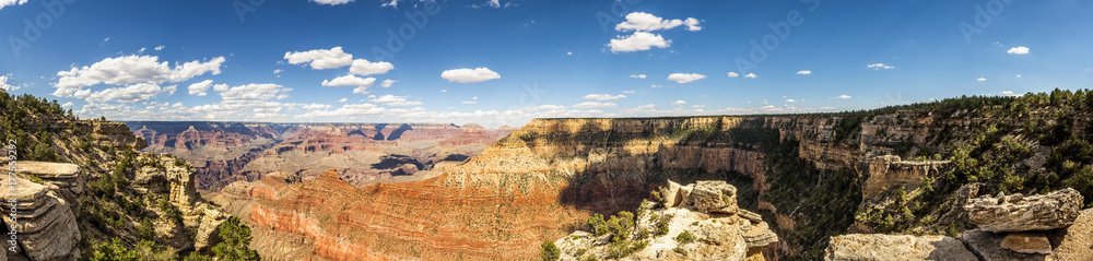 Panorama: Pipe Creek View - Grand Canyon, South Rim, Arizona, AZ, USA