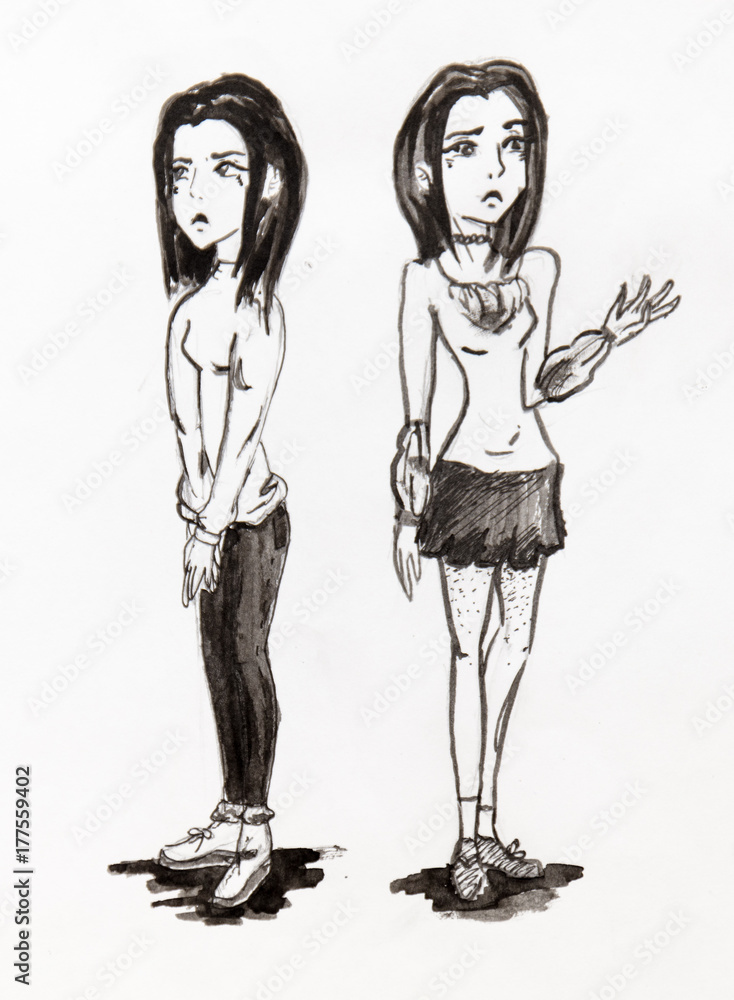 Manga style illustration, sketch
Manga style illustration, sketch