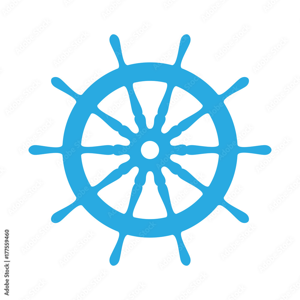 Fototapeta premium emblem of ship wheel