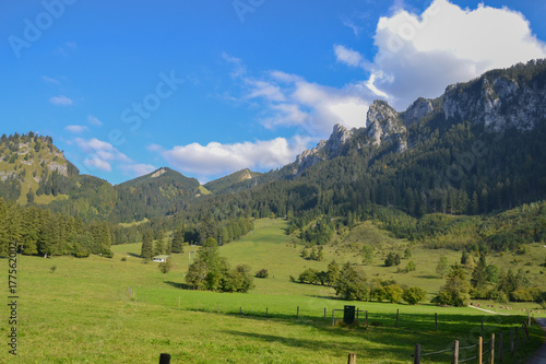 Mountains view at Bavaria region, Germany - near of Neuschwanstein Castle, village of Hohenschwangau
