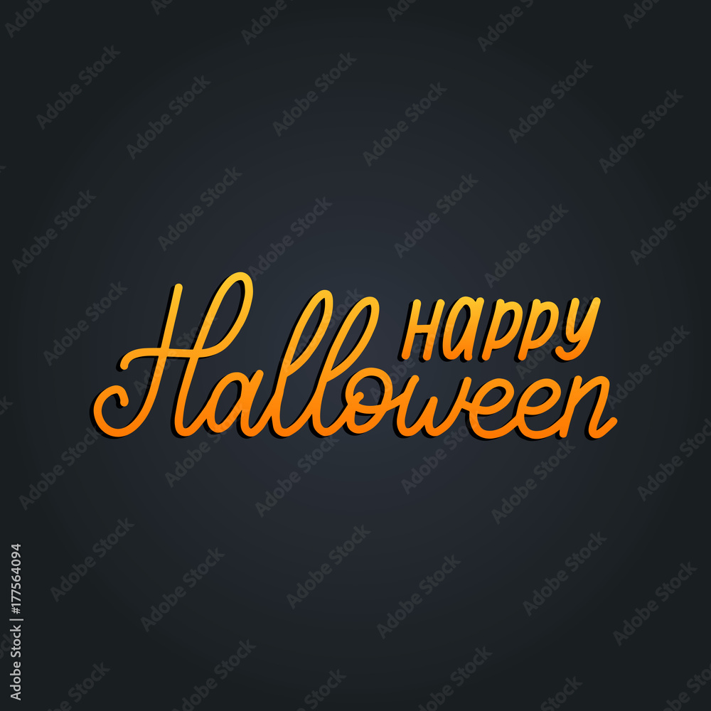 Happy Halloween lettering vector illustration for party invitation card, poster. All Saints Eve background.