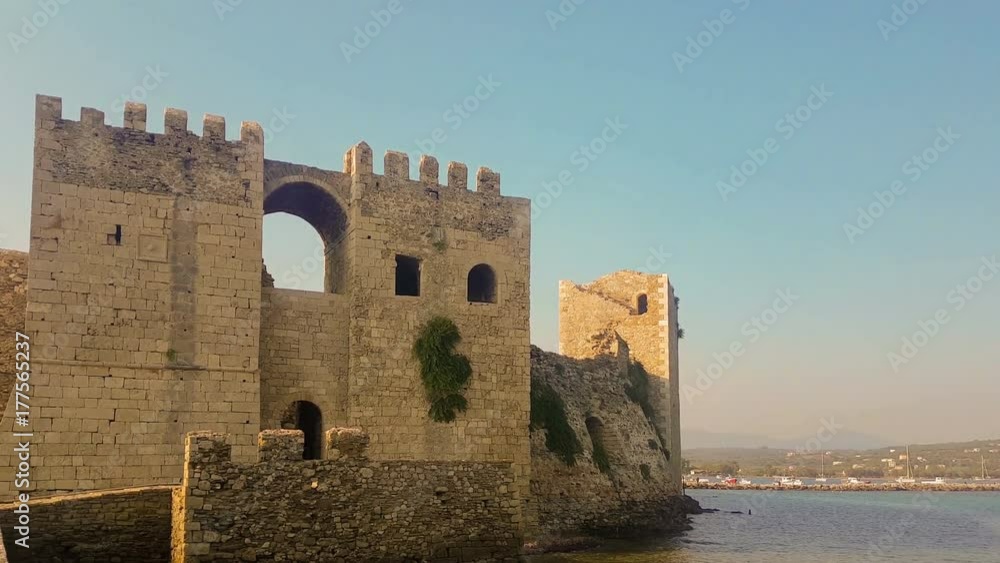 Bourtzi castle in Methoni. A historic fortress. Bourtzi castle in Methoni. A historic fortress.