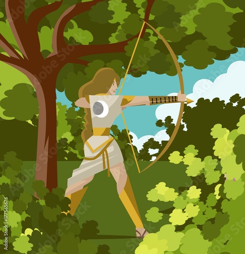 huntress in the woods