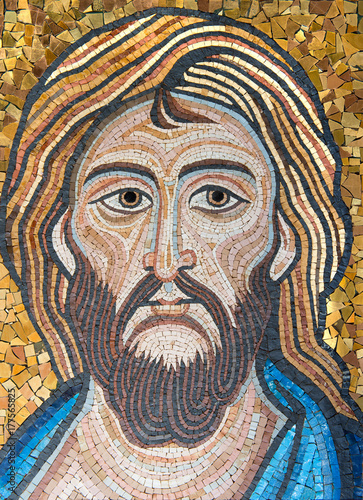 Obraz na plátne Jesus Christ in a modern mosaic made with ancient techniques