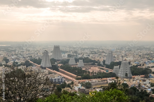 Aerial view of Annamalaiyar Temple, Tiruvannamalai, India