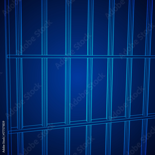 Wireframe prison bars . Cage connected concept Vector illustration.