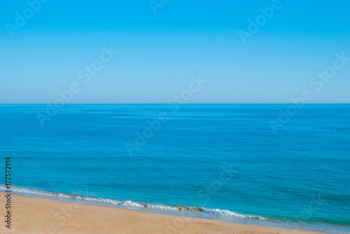 perfect clear blue sky and water of Atlantic Ocean. © samuel_miles