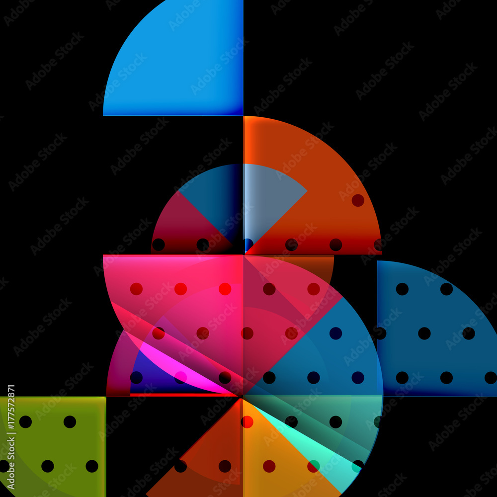 Circle elements on black background Circle elements on black background