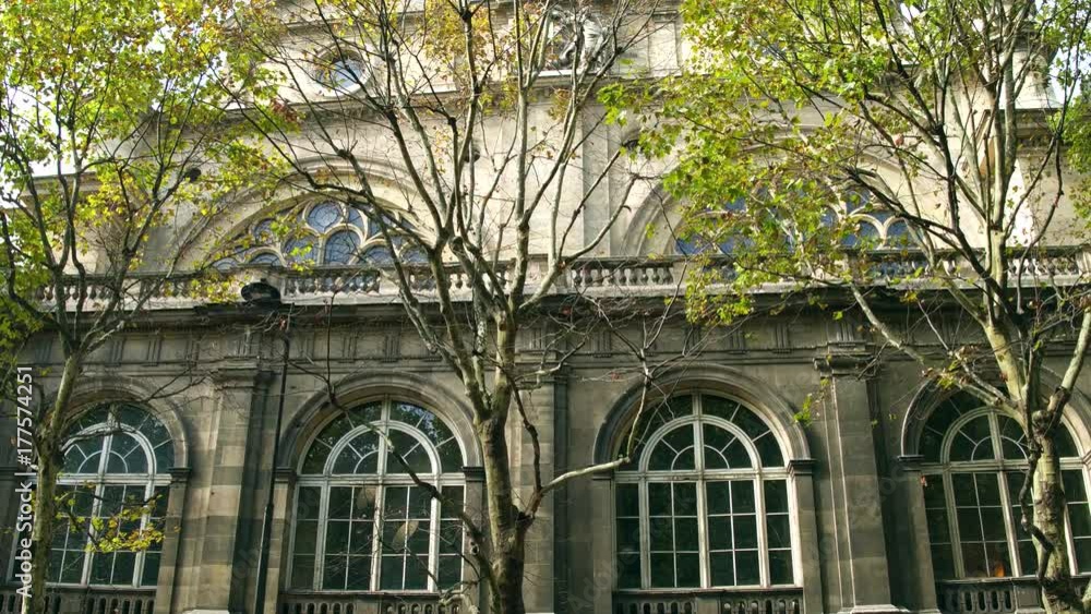 Arched windows of an old European building Arched windows of an old European building
