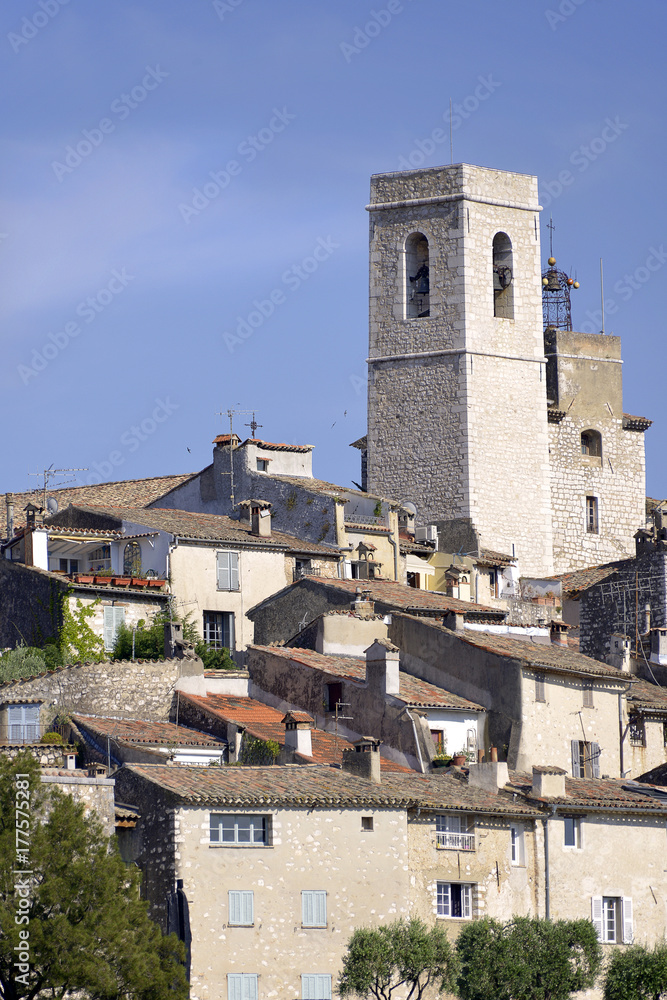 Saint Paul V collegiate church  in the walled village of Saint Paul de Vence, commune in the Alpes-Maritimes department on the French Riviera