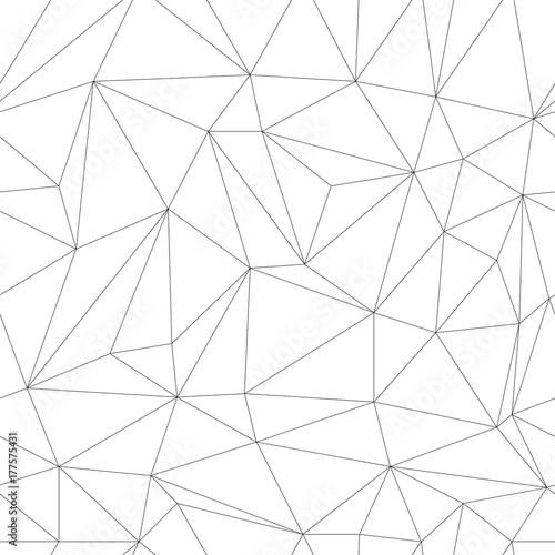SEAMLESS POLYGON VECTOR PATTERN. OUTLINE TRIANGLE TRENDY BACKGROUND