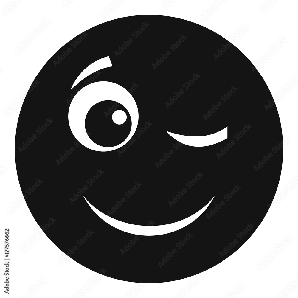 Winks smile icon vector simple Winks smile icon vector simple