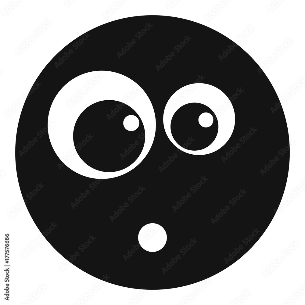 Surprised smile icon vector simple Surprised smile icon vector simple