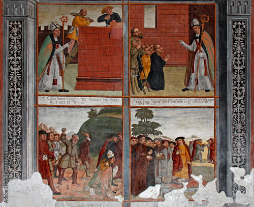 storie di San Vigilio; affresco del presbiterio della chiesa di San Vigilio a Pinzolo photo