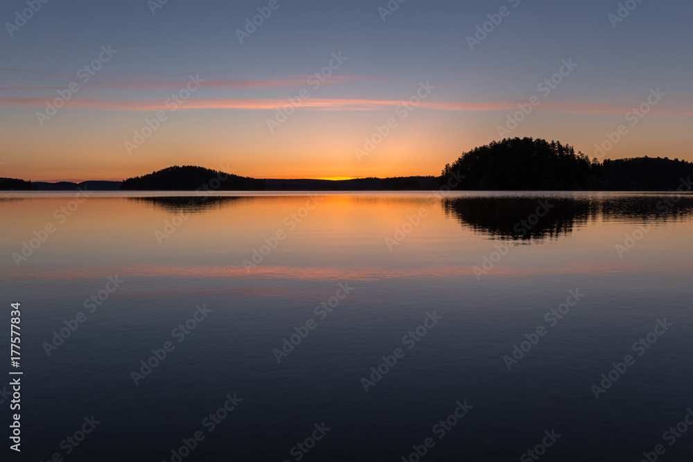 Small lake sunrise, Port Sydney, Ontario, Canada. 