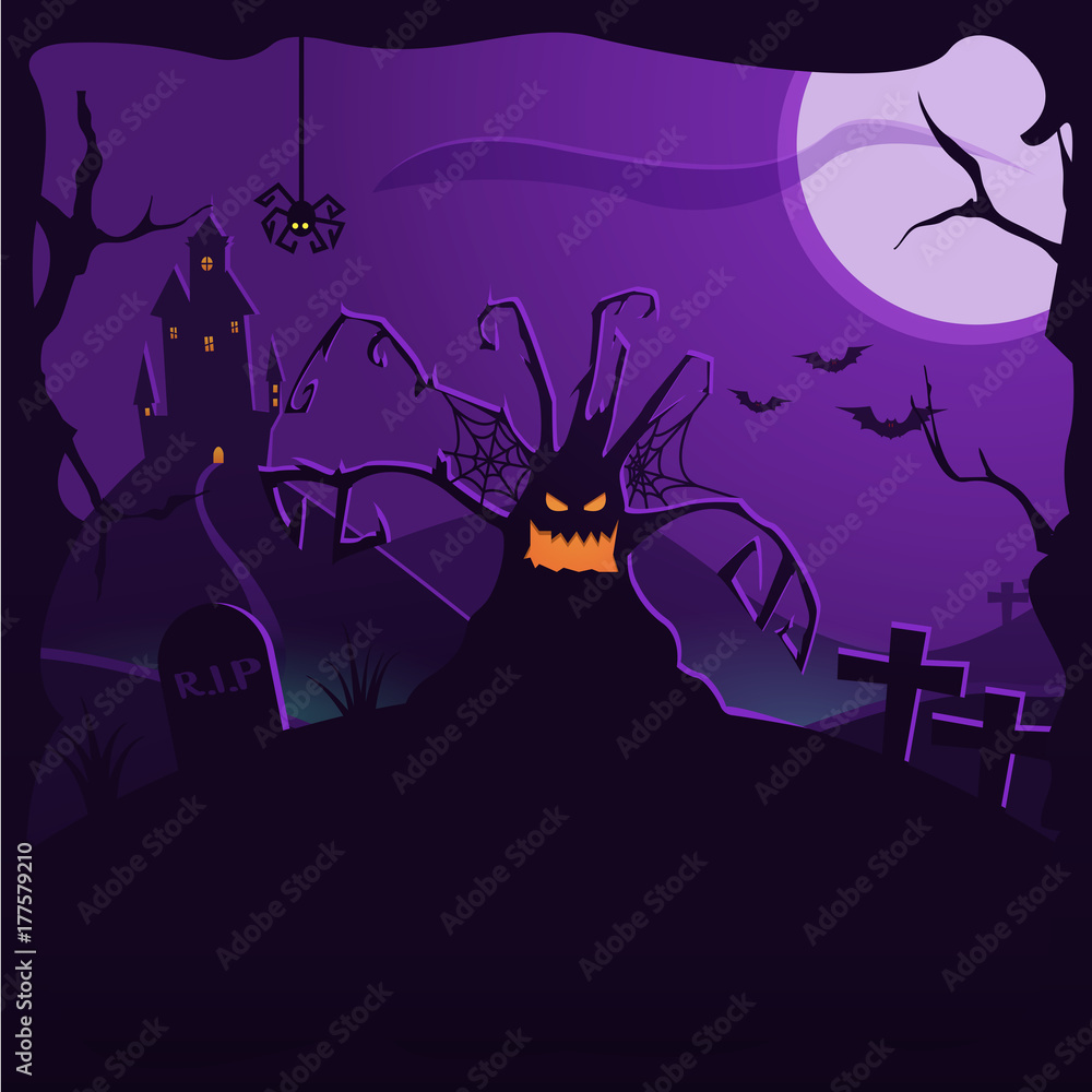 Halloween background illustration. Can be used with your own text. Vector poster