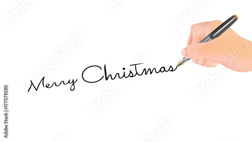 mano che scrive buon natale