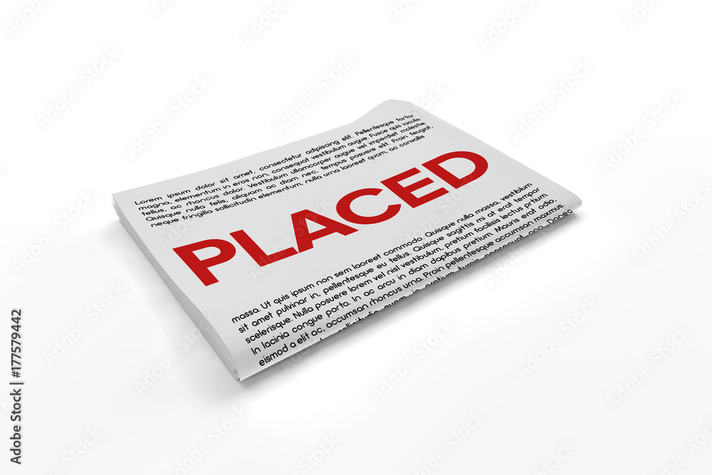 Placed on Newspaper background Placed on Newspaper background