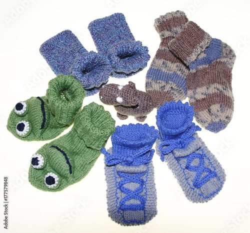 Kinder, Baby Socken, Strümpfe, gestrickt, gemischt photo