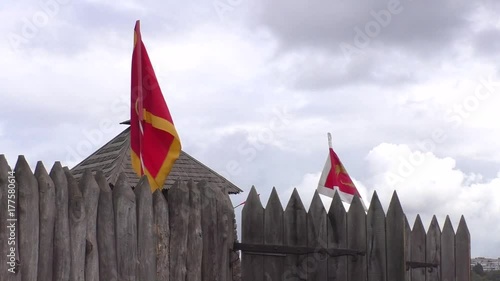 Flags on the fortress wall